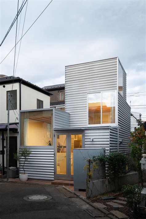 corrugated metal house japanese|A Tiny House in Central Tokyo Was Designed With .